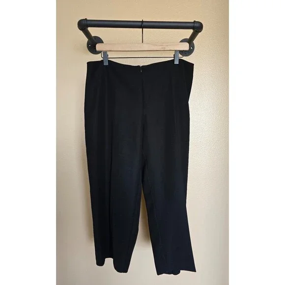 Joseph Ribkoff black wider leg pants with zipper and no buttons women's size 14 - Picture 1 of 9